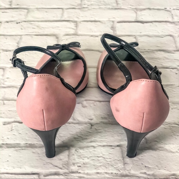 Pink & Black Peep Toe Heels - Picture 2 of 7